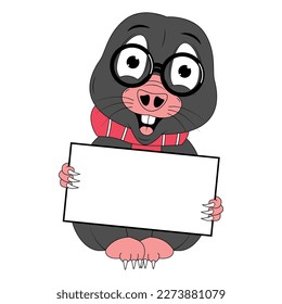 cute mole animal cartoon graphic