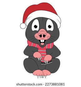 cute mole animal cartoon graphic