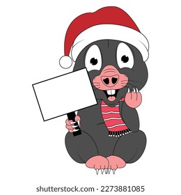 cute mole animal cartoon graphic