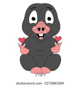cute mole animal cartoon graphic