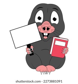 cute mole animal cartoon graphic