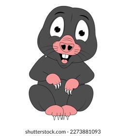 cute mole animal cartoon graphic