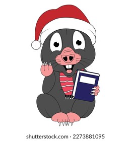 cute mole animal cartoon graphic