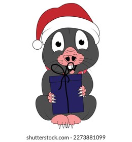 cute mole animal cartoon graphic