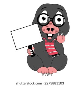 cute mole animal cartoon graphic