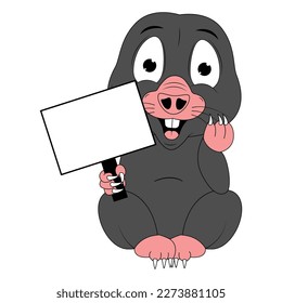 cute mole animal cartoon graphic