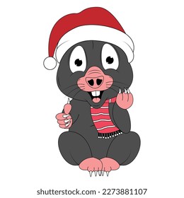 cute mole animal cartoon graphic