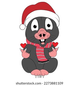 cute mole animal cartoon graphic