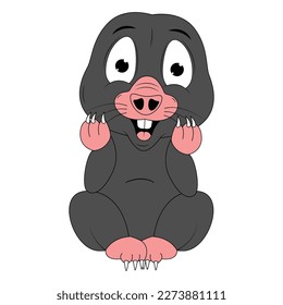 cute mole animal cartoon graphic