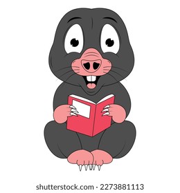 cute mole animal cartoon graphic