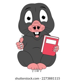 cute mole animal cartoon graphic