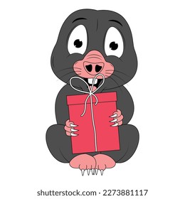 cute mole animal cartoon graphic