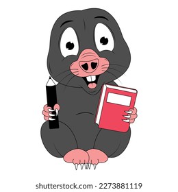 cute mole animal cartoon graphic