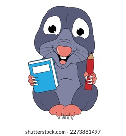 cute mole animal cartoon graphic