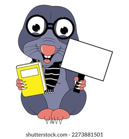 cute mole animal cartoon graphic