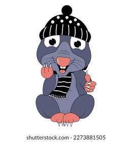 cute mole animal cartoon graphic