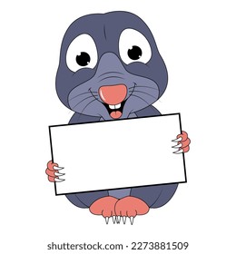 cute mole animal cartoon graphic