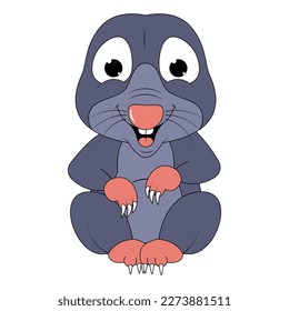 cute mole animal cartoon graphic
