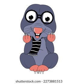 cute mole animal cartoon graphic