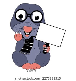 cute mole animal cartoon graphic