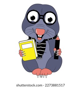 cute mole animal cartoon graphic