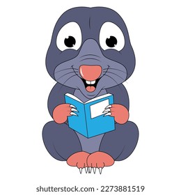 cute mole animal cartoon graphic