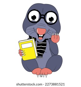 cute mole animal cartoon graphic