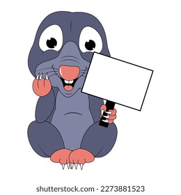 cute mole animal cartoon graphic