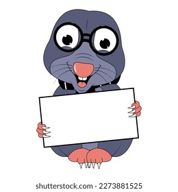 cute mole animal cartoon graphic