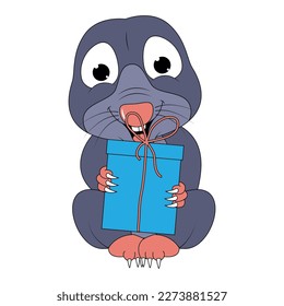 cute mole animal cartoon graphic