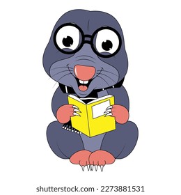 cute mole animal cartoon graphic