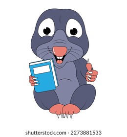 cute mole animal cartoon graphic
