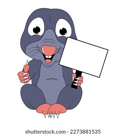 cute mole animal cartoon graphic