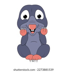 cute mole animal cartoon graphic