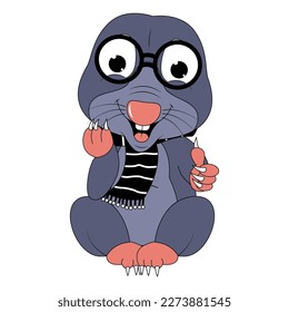 cute mole animal cartoon graphic