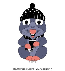 cute mole animal cartoon graphic