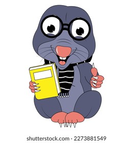 cute mole animal cartoon graphic
