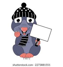 cute mole animal cartoon graphic