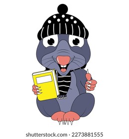 cute mole animal cartoon graphic