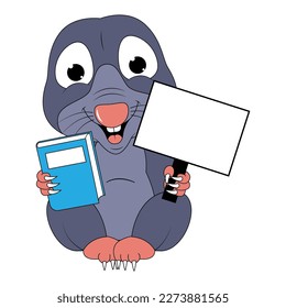 cute mole animal cartoon graphic