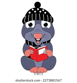 cute mole animal cartoon graphic