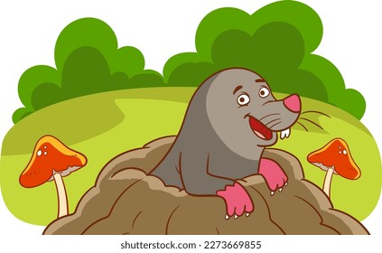 Cute Mole animal cartoon vector illustration