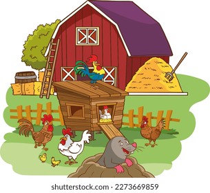 Cute Mole animal cartoon vector illustration