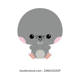 Cute Mole Character Clipart for Infants