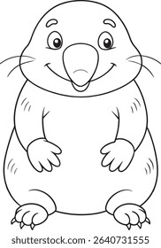 Cute mole coloring page perfect for kids and animal themed creative fun