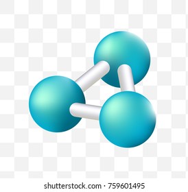 Cute Molecule Icon on Transparent Background . Isolated Vector Illustration 