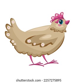 Cute Mom Hühnchen Vektor Symbol Illustration. Tiernatur-Symbol Konzept isolierter Premium-Vektorgrafik. Flachbildkartonstil