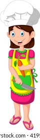cute mom will cook cartoon