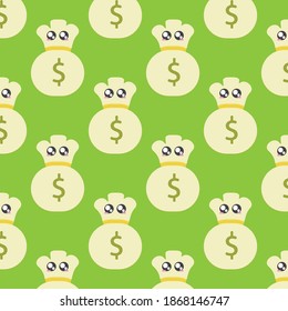 cute money bag pattern . money bag background