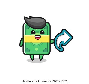 cute money hold social media share symbol , cute style design for t shirt, sticker, logo element